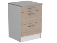 Lage keukenkast ECOTIC 3 lades jackson eik - thumbnail