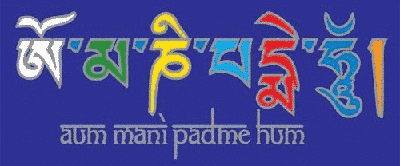 Raamsticker Om Mani Padme Hum