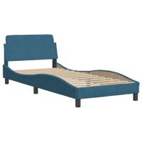 Bedframe zonder matras "Hanko" fluweel blauw 90x200 cm - thumbnail