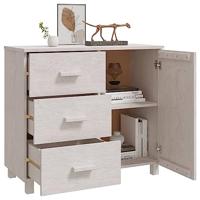 Dressoir 90x40x80 cm massief grenenhout wit - thumbnail