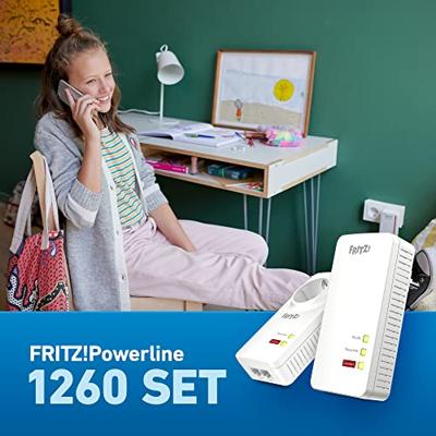 AVM FRITZ!Powerline 1260 WLAN Set Powerline WiFi netwerkkit 20002795 1200 MBit/s AVM FRITZ!Powerline 1260 WLAN Set Powerline WiFi netwerkkit 20002795 1200 MBit/s