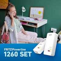 AVM FRITZ!Powerline 1260 WLAN Set Powerline WiFi netwerkkit 20002795 1200 MBit/s - thumbnail