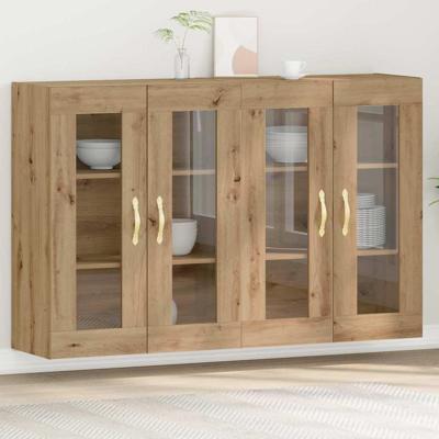 Wandkasten 2 pcs Artisan Eiken 69,5 x 34 x 90 cm Bewerkt hout