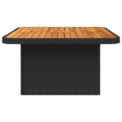 Tuintafel 80x80x71 cm poly rattan en acaciahout zwart
