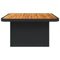Tuintafel 80x80x71 cm poly rattan en acaciahout zwart - thumbnail