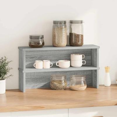 VidaXL Keukenrekken stapelbaar 2 st 50x15x16 cm grijs sonoma eiken