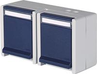 Stopcontact dubbel waterdicht IP55 met klep horizontaal - thumbnail