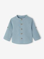Babyhemd met opgerolde mouwen grijsblauw - thumbnail