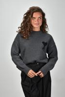 Ami Paris trui ADC Felted UKS838.018 gris chine/noir - thumbnail