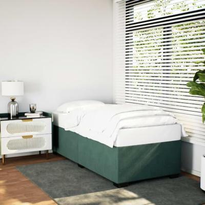 Bedframe zonder matras 90x200 cm fluweel donkergroen