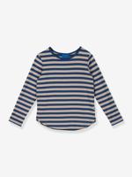 Gestreept T-shirt met lange mouwen voor meisjes MERISILLI FINKID jeansblauw - thumbnail