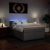 Boxspring met matras kunstleer grijs 140x200 cm - thumbnail