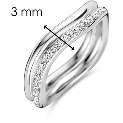 TI SENTO-Milano 12262ZI Ring zilver-zirconia wit 3 mm TI SENTO-Milano 12262ZI Ring zilver-zirconia wit 3 mm