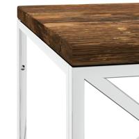 Salontafel roestvrij staal en massief hergebruikt hout - thumbnail
