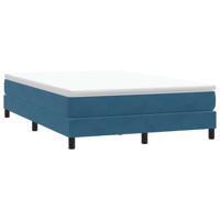 Boxspring zonder matras fluweel donkerblauw 160x210 cm - thumbnail
