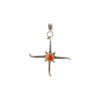 Zilveren Hanger Carneool Kruis - thumbnail