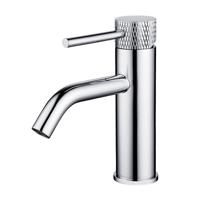 wiesbaden Ribbd wastafelmengkraan chroom - thumbnail