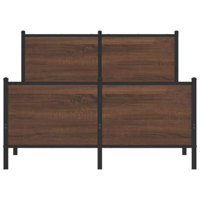 Bedframe zonder matras metaal bruin eikenkleurig 137x190 cm Bedframe zonder matras metaal bruin eikenkleurig 137x190 cm