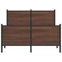Bedframe zonder matras metaal bruin eikenkleurig 137x190 cm - thumbnail
