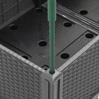 Plantenbak met latwerk 80x40x142,5 cm polypropeen lichtgrijs - thumbnail