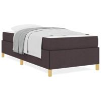 Boxspring bed Anders Donkerbruin en Wit 100 x 200 cm Stof - thumbnail