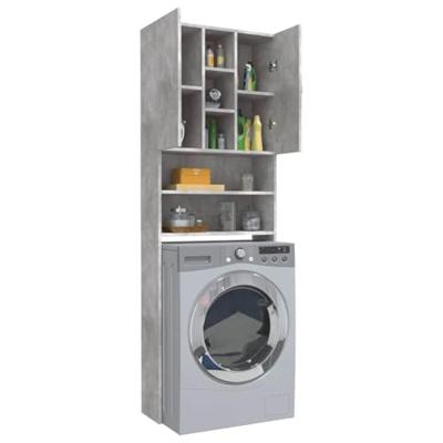 VidaXL Wasmachinekast 64x25,5x190 cm betongrijs