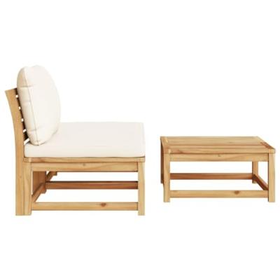 3-delige Loungeset met kussens massief acaciahout - thumbnail