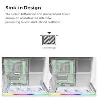 Montech hs02 midi tower behuizing (wit | 2x usb-a | 1x usb-c | rgb | tempered glass) - thumbnail