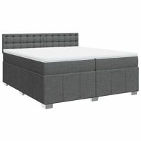 Boxspring met matras stof donkergrijs 200x200 cm - thumbnail