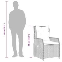 3-delige Tuinset met kussens poly rattan bruin - thumbnail