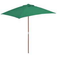 Parasol met houten paal 150x200 cm groen - thumbnail
