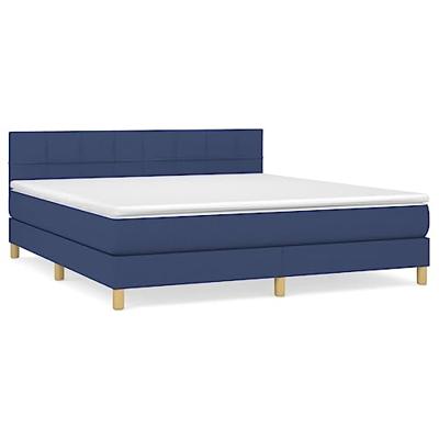 Boxspring met matras stof blauw 160x200 cm
