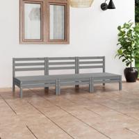 3-delige Loungeset massief grenenhout grijs - thumbnail