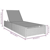 Ligstoel met kussen 1-persoon Zwart 60 x 200 x 27cm poly rattan - thumbnail