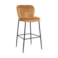Richmond Barstoel 'Darby' Chenille, kleur Cognac (zithoogte 76cm) - thumbnail