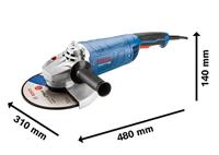Bosch Blauw GWS 2400 J | Haakse slijpmachine | 2400 W | 230 mm | 6.500 min-1 - 06018F4200 - thumbnail