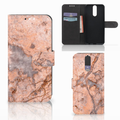 Huawei Mate 10 Lite Bookcase Marmer Oranje Huawei Mate 10 Lite Bookcase Marmer Oranje