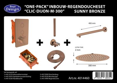 Best Design Regendoucheset One Pack Inbouw Thermostaat Dijon M300 PVD Brons
