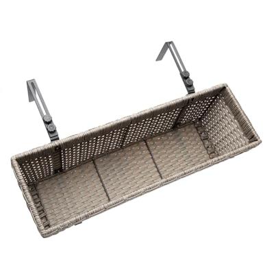 Polyrotan Balkonbak Set van 2 Creme Polyrotan Balkonbak Set van 2 Creme