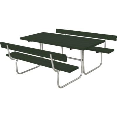 Picknicktafel Retro Groen 2 Rugleuningen