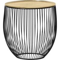 Bijzettafel - Trion Rana - Rond - 42cm - Zwart/Goud - Metaal - thumbnail