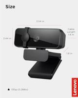 Lenovo Essential FHD Full HD-webcam 1920 x 1080 Pixel Klemhouder - thumbnail