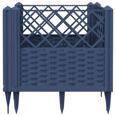 VidaXL Plantenbak met pinnen 43,5x43,5x43,5 cm polypropeen blauwgrijs VidaXL Plantenbak met pinnen 43,5x43,5x43,5 cm polypropeen blauwgrijs