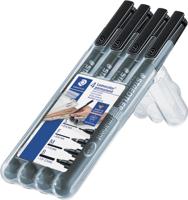 Staedtler Lumocolor permanent S F M B DRY SAFE 31-9WP4GS Permanent marker Zwart Watervast: Ja - thumbnail