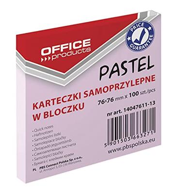 OFFICE products memoblok Pastel, ft 76 x 76 mm, 100 vel, pastelroze