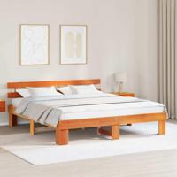 Bedframe met hoofdeinde Bruin 200 x 200 cm Massief grenenhout - thumbnail