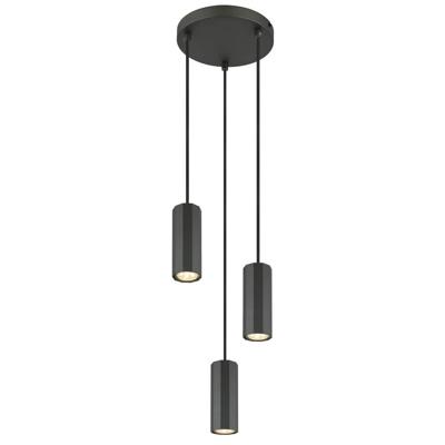 Globo Grijze hanglampJames 3-lichts rond - 57918-3H