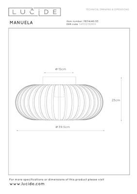 Lucide MANUELA - Plafonnière - Ø 39,5 cm - 1xE27 - Groen