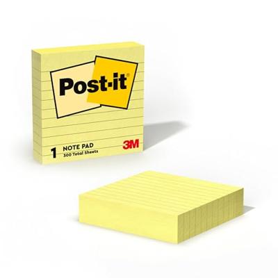 Post-it Notes, ft 101 x 101 mm, geel, gelijnd, blok van 300 vel