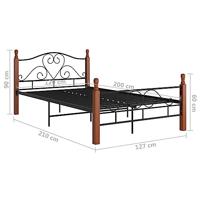Bedframe metaal zwart 120x200 cm - thumbnail